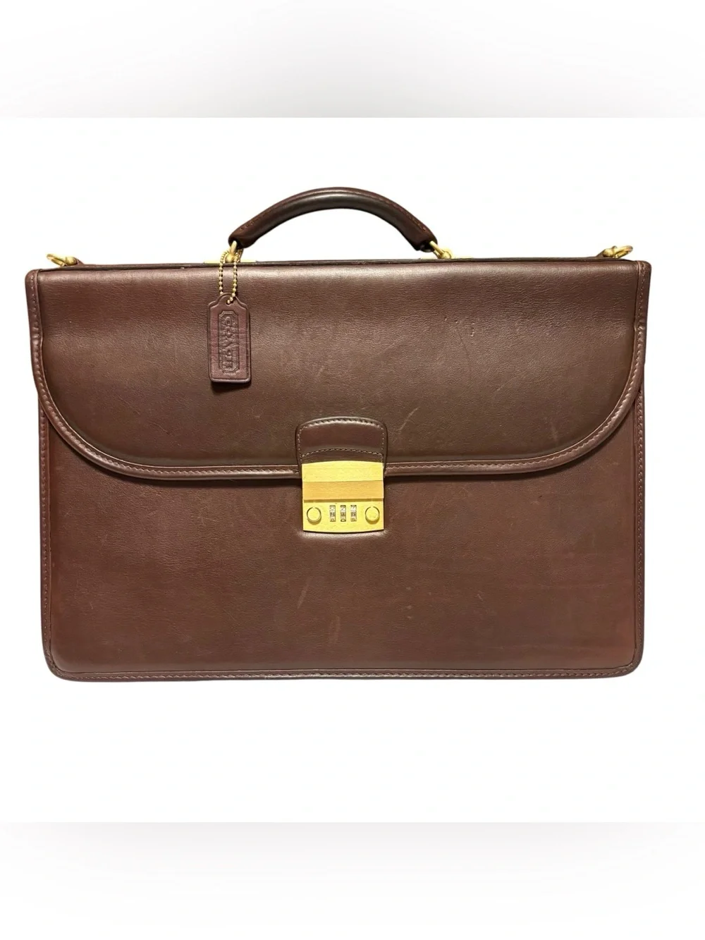 Vintage Coach Courier Brief 5352 Mahogany Leather Briefcase
